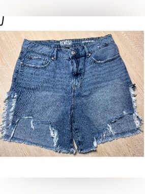 Rewash Faded Blue Distressed Denim Cutoff Shorts